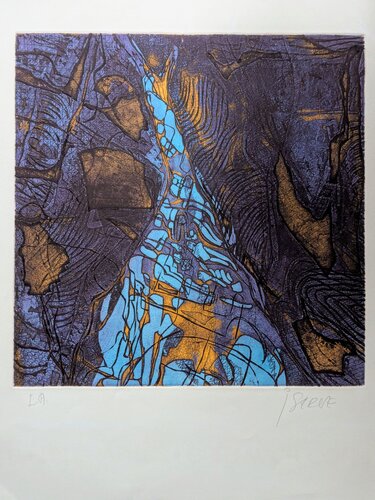 Hand-Signed Etching in colors-Abstract composition by Joëlle SERVE by Artist Unknown, 종이 for Sale on Singulart