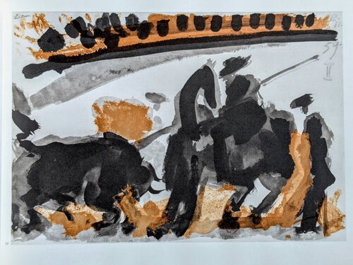 Corrida Scene -  Signed Graphic on paper - Corrida Scene, 1961 - Beautiful Art impression in colors van Pablo Picasso, Afdruk te koop op Singulart
