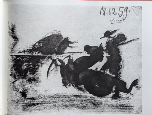 Corrida Scene -  Signed Graphic on paper - Corrida Scene, 1961 - Beautiful Art impression in colors van Pablo Picasso, Afdruk te koop op Singulart