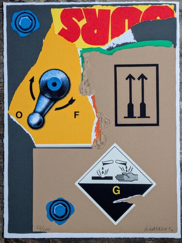 Peter Klasen, Hand-Signed Silk-screen- Klasen in front of our world's mirror, 1991 by Unknown Artist, Work on Paper for Sale on Singulart