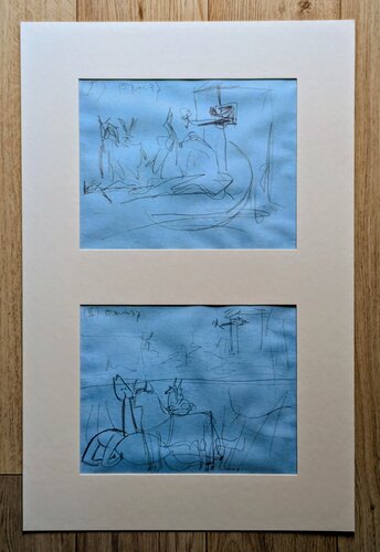 Horses, Bull and Birds - Two Limited edition preparatory sketches for Guernica van Pablo Picasso, Afdruk te koop op Singulart