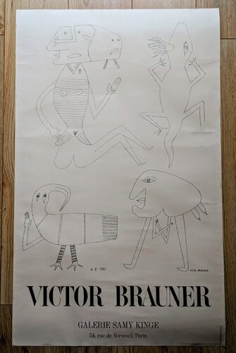Surrealist Character - Signed lithographic poster, 1970's de Victor Brauner, Obra en papel a la venta en Singulart