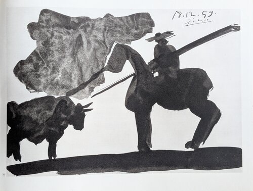 Corrida Scene, 1961 - Double-sided  Signed Graphic on paper - Beautiful Art impression van Pablo Picasso, Afdruk te koop op Singulart