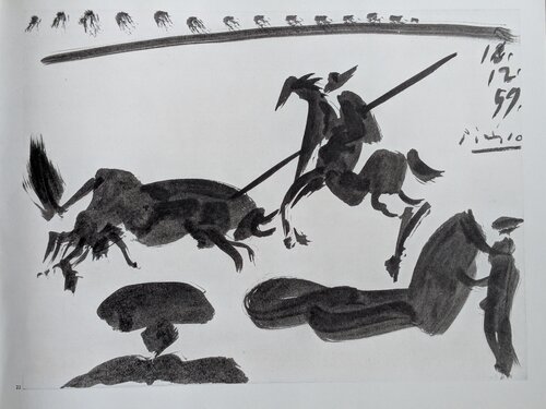 Corrida Scene, 1961 - Signed Graphic on paper - Beautiful Double-Sided Art impression by Pablo Picasso, Print for Sale on Singulart