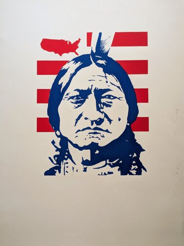 Sitting Bull - Large Serigraph in colors by Ivan Messac, 1970's by Ivan Messac, Work on Paper for Sale on Singulart
