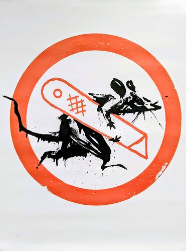 Screenprint on satin paper-GDP Rat - Cut and Run, 2019 by Banksy, Work on Paper for Sale on Singulart