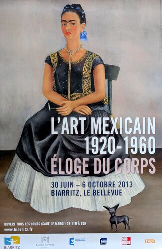 Self portrait with dog-Eloge du corps, Rare Vintage poster by Frida Kahlo, Print for Sale on Singulart