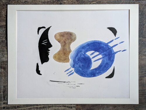 Profile with artist pallette - Limited edition Phototype on paper, 1962 van Georges Braque, Afdruk te koop op Singulart