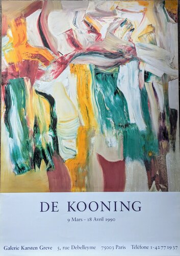 Abstract composition - Vintage Screen printing in colors for De Kooning exhibit, 1990 by Willem de Kooning, Work on Paper for Sale on Singulart
