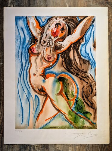 La Femme Cheval (Woman Horse) - Original Hand-Signed Lithograph in colors, 1971 par Salvador Dalí, Œuvre sur papier en vente sur Singulart