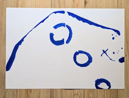 Abstraction in Blue - Original Lithograph in colors, 1962 van Pierre Tal-Coat, Werk op papier te koop op Singulart