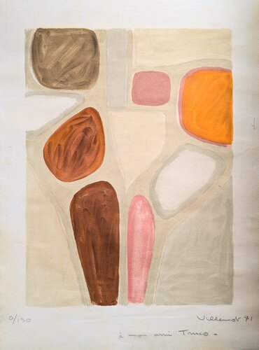 Abstract Shoes - Hand-Signed Original Lithograph, 1971 by Bernard Villemot, Work on Paper for Sale on Singulart