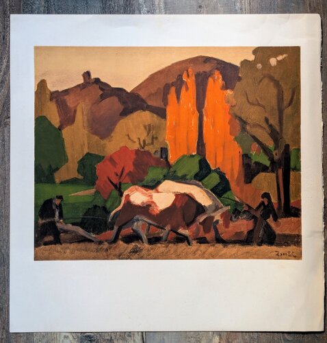 Jules Emile ZINGG (1882-1942) - Labor - Signed color lithograph on Arches paper par Artist Unknown, Œuvre sur papier en vente sur Singulart