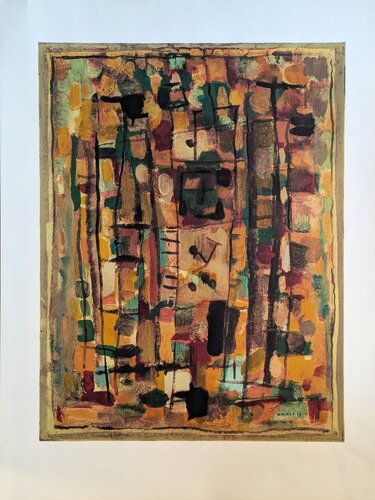 Abstract composition - Color lithograph on Arches paper di Roger Bissière, Opera su carta in vendita su Singulart
