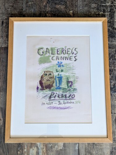 Original Color Lithograph - Cannes exhibition, 1959 by Pablo Picasso, Work on Paper for Sale on Singulart