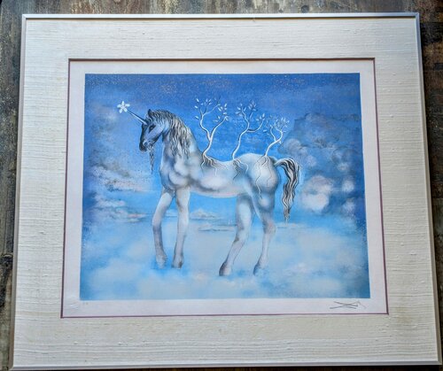 The Unicorn / “Cheval Allegre"-Hand-Signed Original Lithograph in colors by Salvador Dalí, Work on Paper for Sale on Singulart