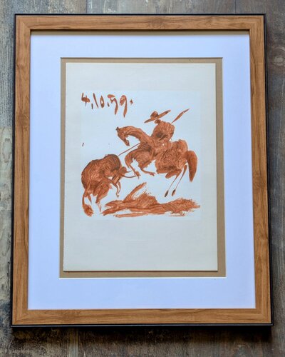 Picadors, Matadors and Bulls, Color Lithographic impression, 1961 by Pablo Picasso, Work on Paper for Sale on Singulart
