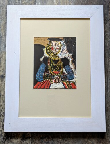Original Linocut, Woman portrait after Lucas Cranach, 1962 van Pablo Picasso, Werk op papier te koop op Singulart