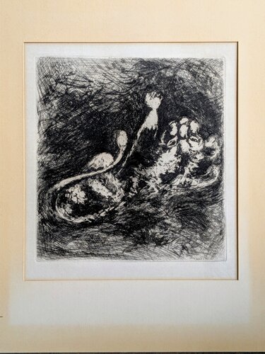 Marc Chagall-Signed original engraving on vellum-Le Lion et la moucheron/The Lion and the Gnat, 1952 by Marc Chagall, Work on Paper for Sale on Singulart