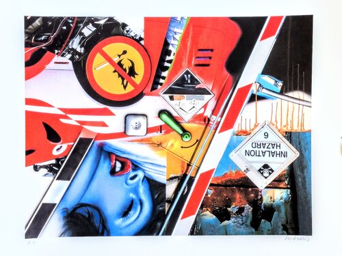 Inhalation Hazard, 2018 -  Hand-Signed 3D Lithograph in colors par Peter Klasen, Œuvre sur papier en vente sur Singulart