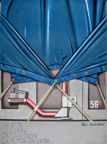 The Blue Cover, 198Ol0 - Original poster in offset lithograph, 1980 par Peter Klasen, Édition en vente sur Singulart