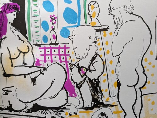 Artist studio - Original Lithograph in Colors, 1966 di Pablo Picasso, Opera su carta in vendita su Singulart