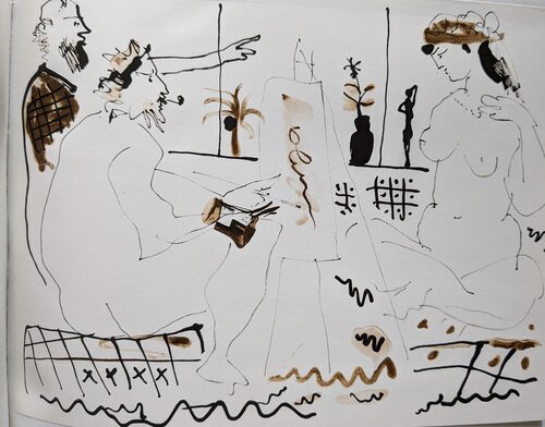 Artist studio - Original Lithograph in Colors, 1966 di Pablo Picasso, Opera su carta in vendita su Singulart