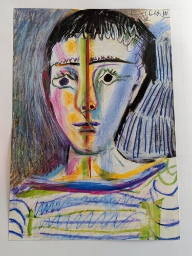 Portrait - Color Art print, 1966 van Pablo Picasso, Afdruk te koop op Singulart