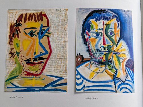 Two Portraits - Color Art print, 1966 von Pablo Picasso, Druck kaufen auf Singulart