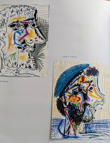 Two Portraits - Color Art print, 1966 by Pablo Picasso, Print for Sale on Singulart
