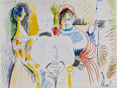 Family portrait - Color Art print, 1966 di Pablo Picasso, Stampa in vendita su Singulart