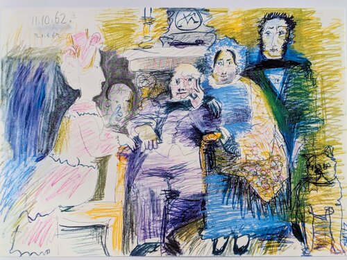 Family portrait - Color Art print, 1966 van Pablo Picasso, Afdruk te koop op Singulart