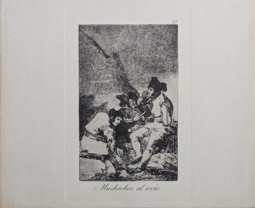 Los Caprichos - Muchachos al avio - Plate 11 von Francisco de Goya, Druck kaufen auf Singulart