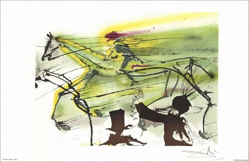 Dali's Horses-Chevaux de Dali, Signed Color Lithograph, 1983 par Salvador Dalí, Œuvre sur papier en vente sur Singulart