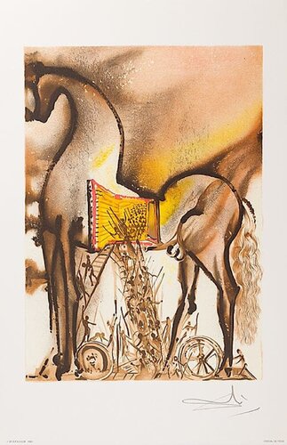 Dali's Horses-Chevaux de Dali, Signed Color Lithograph, 1983 par Salvador Dalí, Œuvre sur papier en vente sur Singulart