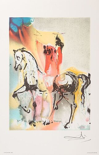 Dali's Horses-Chevaux de Dali, Signed Color Lithograph, 1983 par Salvador Dalí, Œuvre sur papier en vente sur Singulart