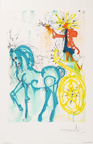 Dali's Horses-Chevaux de Dali, Signed Color Lithograph, 1983 par Salvador Dalí, Œuvre sur papier en vente sur Singulart