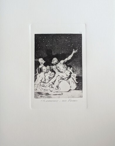 Los Caprichos - Siamanece;Nos Vamos - Plate 71 von Francisco de Goya, Druck kaufen auf Singulart
