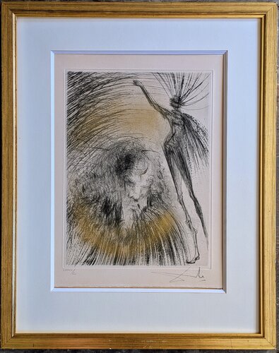 Hand-Signed Original Etching with gold, 1969 - Old Faust par Salvador Dalí, Œuvre sur papier en vente sur Singulart
