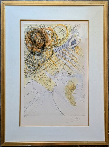 Tribute to Mercury(Hommage à Mercure)-Hand-Signed Original Engraving with Stencil, 1973 by Salvador Dalí, Work on Paper for Sale on Singulart