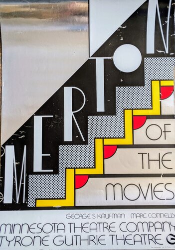 Original vintage screen print on silver metallic cardboard-Merton of the movies, 1968 by Roy Lichtenstein, 기타 매체 for Sale on Singulart