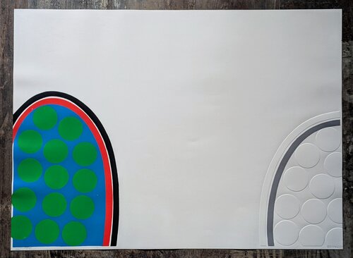 Hand-Signed Relief Screenprint-Abstraction in Colors, 1970s de John Levee, Obra en papel a la venta en Singulart