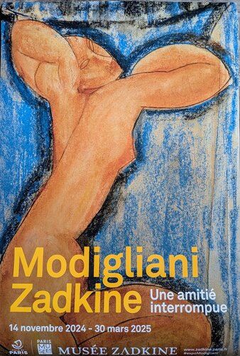 Modigliani - Zadkine, Poster in offset lithograph von Amedeo Modigliani, Druck kaufen auf Singulart
