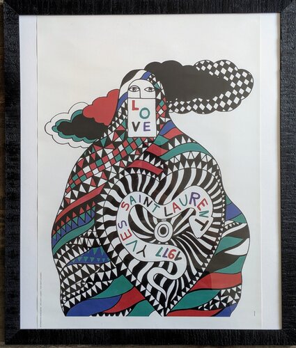 Screen print in colors, 1977 - LOVE, 1977 van Yves Saint Laurent, Afdruk te koop op Singulart