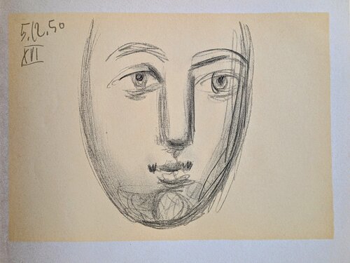 Original Color Lithograph - Portrait, 1951 di Pablo Picasso, Opera su carta in vendita su Singulart