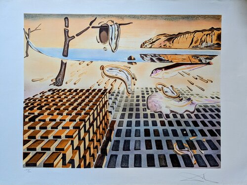 Disintegration of the Persistence of Memory / Melting Clocks  (1985) - Original Hand-Signed Lithograph in colors, 1985 by Salvador Dalí, Work on Paper for Sale on Singulart