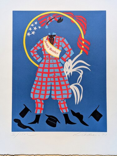 Hand-Signed Color Lithograph, 1974 - Johnny Reefer van Robert Indiana, Werk op papier te koop op Singulart