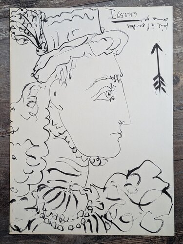 Jacqueline Profiles-Double-side lithographs, plate signed, 1961 van Pablo Picasso, Werk op papier te koop op Singulart