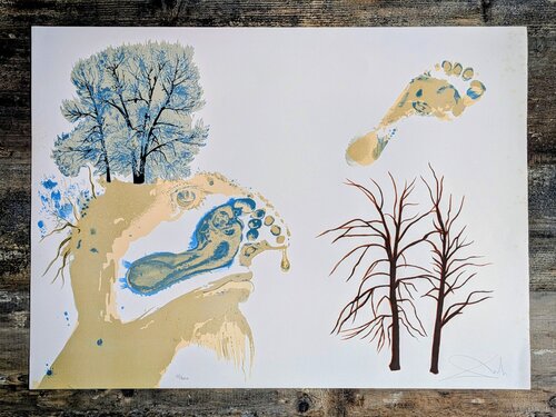 Hand-Signed Lithograph in colors - Winter ( "Four Seasons"), 1972 by Salvador Dalí, Work on Paper for Sale on Singulart