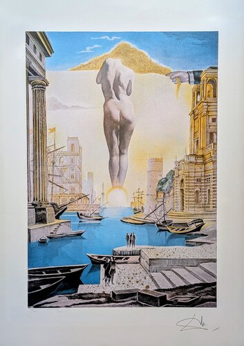 The Hand of Dali Removing the Golden Fleece-Hand-Signed Color Lithograph with Gold Leaf, 1977 di Salvador Dalí, Opera su carta in vendita su Singulart